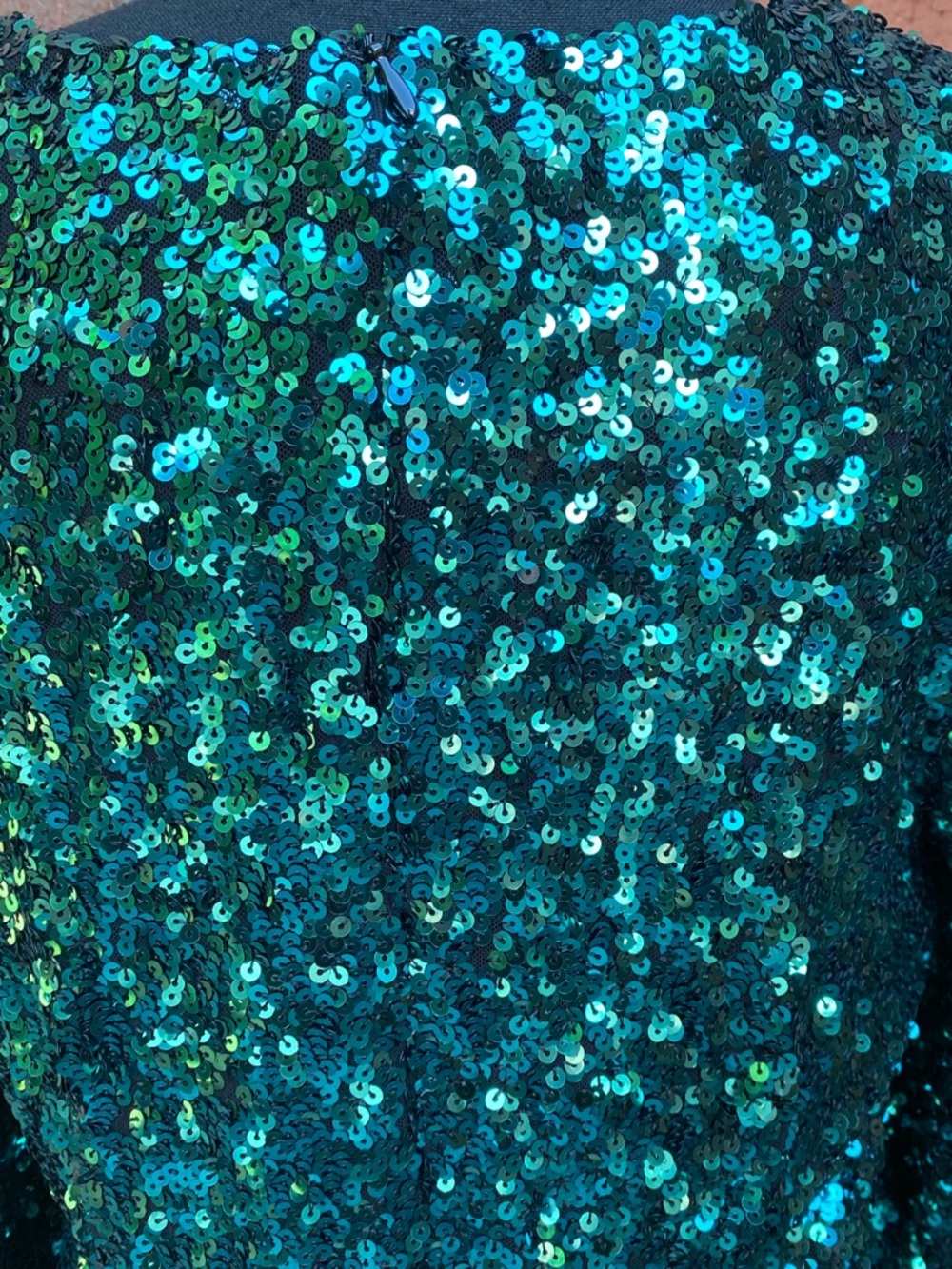 Lulu’s Green Sequin V-Neck Long Sleeve Party Dress XL - Picture 5 of 8